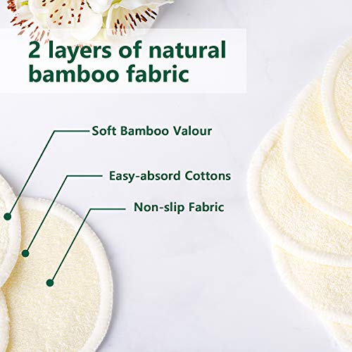 20 Packs Organic Reusable Makeup Remover Pads, Washable Eco-friendly Natural ...