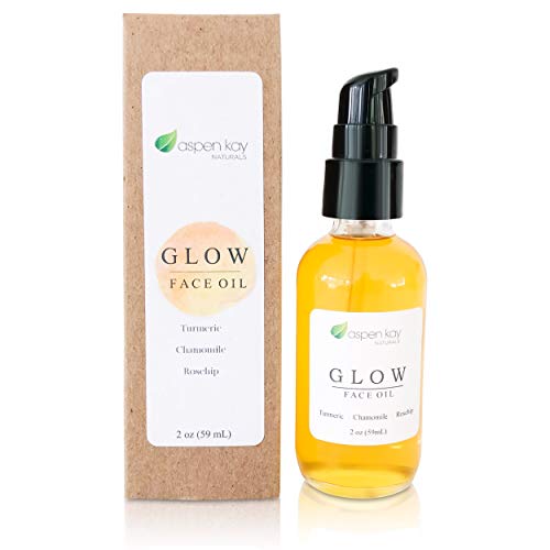 Glow - Turmeric & Rosehip Face Oil, Natural & Organic Face Moisturizer with T...
