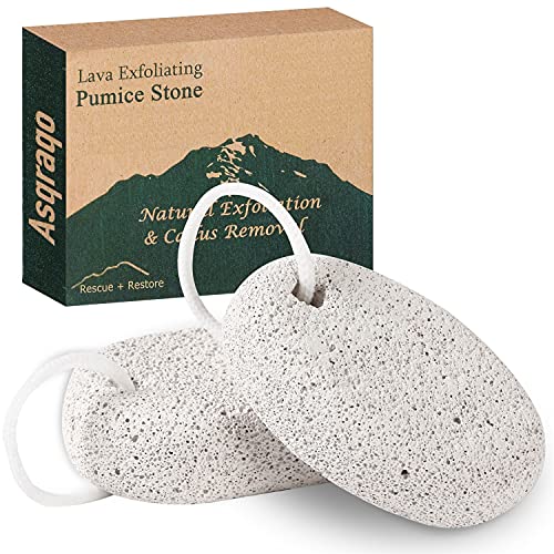 2PCS Natural Pumice Stone for Feet - Asqraqo Lava Pedicure Tools Hard Skin Ca...