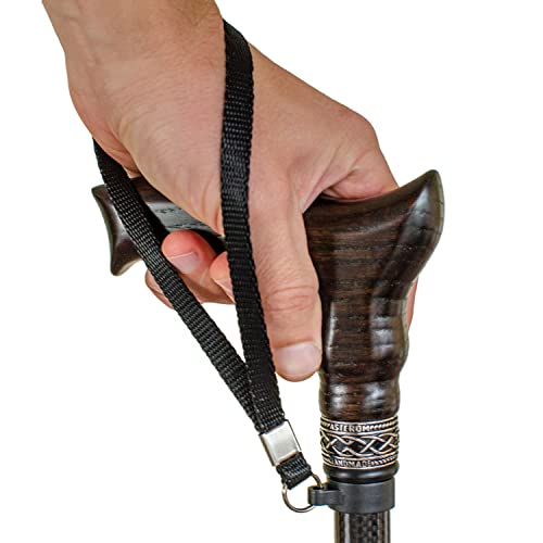 Carbon Adjustable Walking Cane for Men and Women - Ergonomic Wooden Handle & ...