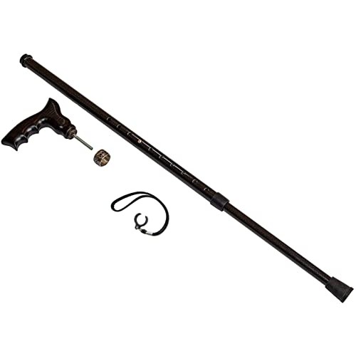 Carbon Adjustable Walking Cane for Men and Women - Ergonomic Wooden Handle & ...