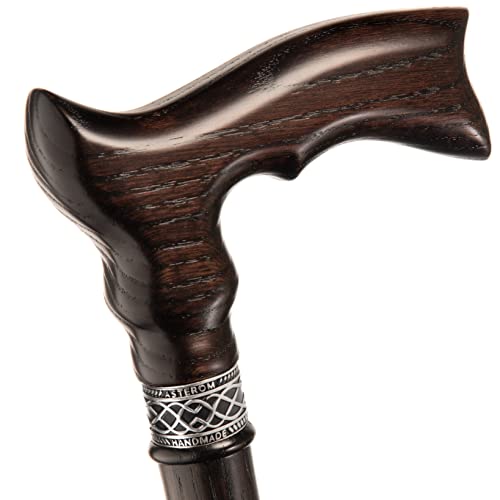 Hand Carved Ergonomic Wooden Walking Cane for Men and Women - Stylish Men's O...