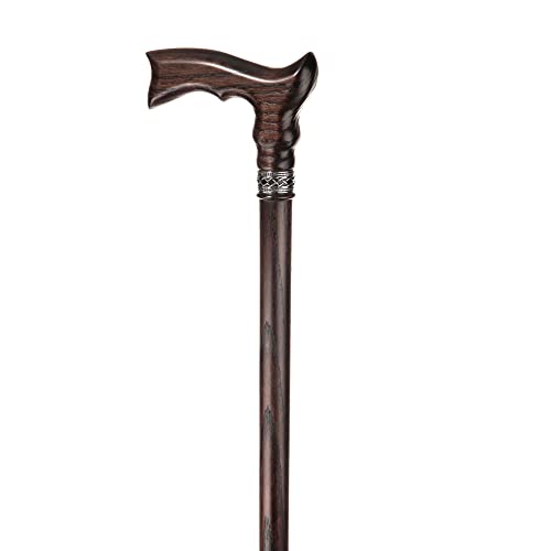 Hand Carved Ergonomic Wooden Walking Cane for Men and Women - Stylish Men's O...