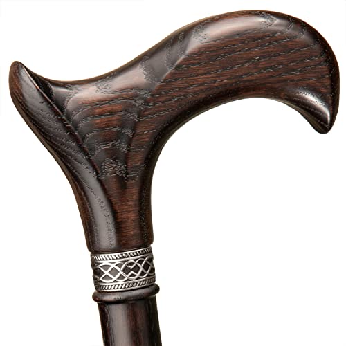 Handmade Ergonomic Wooden Walking Cane for Men and Women - Stylish Derby Oak ...
