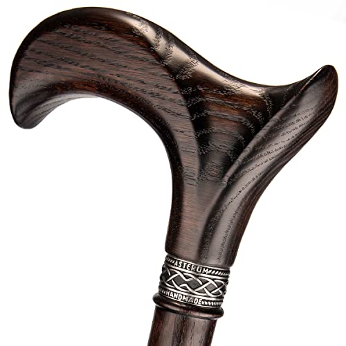 Handmade Ergonomic Wooden Walking Cane for Men and Women - Stylish Derby Oak ...