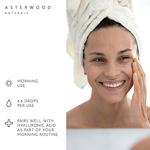 Asterwood Naturals Face Serum Vitamin C with Hyaluronic Acid, Anti Aging, Ant...