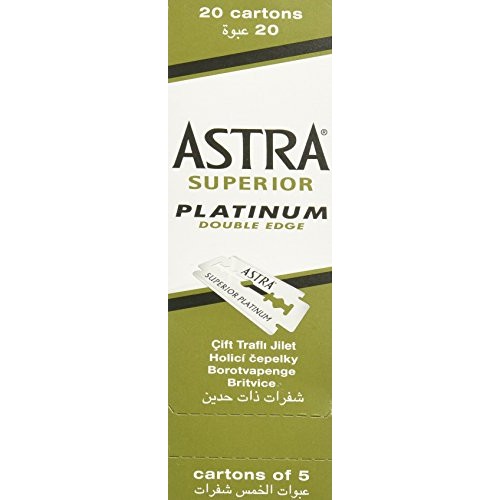 Astra Platinum Double Edge Safety Razor Blades ,100 Count (Pack of 1)