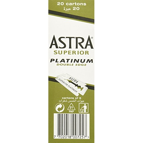 Astra Platinum Double Edge Safety Razor Blades ,100 Count (Pack of 1)