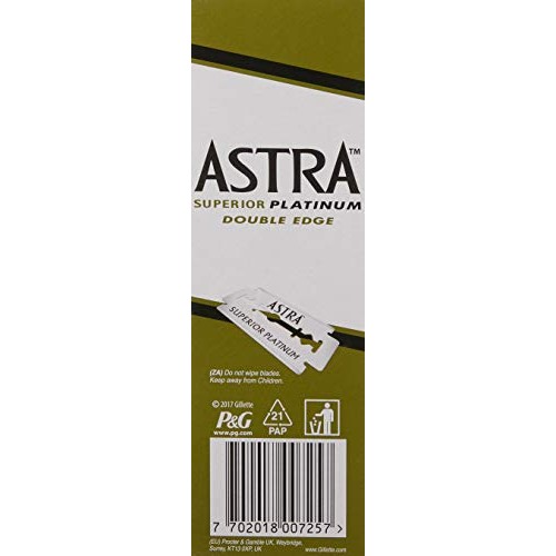 Astra Platinum Double Edge Safety Razor Blades ,100 Count (Pack of 1)