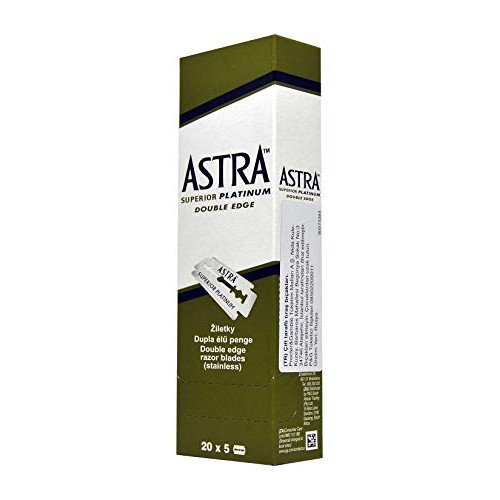 Astra Superior Platinum Double Edge Shaving Razor Blades 100 Pcs Barber Favor...