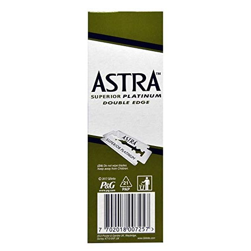 Astra Superior Platinum Double Edge Shaving Razor Blades 100 Pcs Barber Favor...