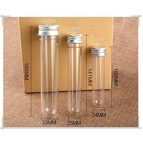 6PCS 100ML 3.4oz Clear Plastic Empty Refillable Test Tube Bottle Sample Cosme...