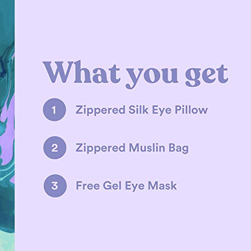 ASUTRA Silk Eye Pillow for Sleep, Purple | Filled w/Lavender & Flax Seeds | W...