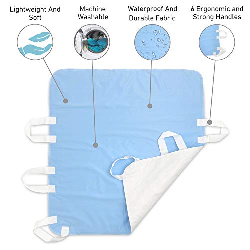 Atcha Ba Waterproof Positioning Bed Pad with 6 Handles, Reusable Incontinence...