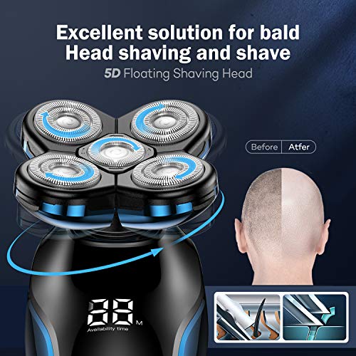 ATEEN Head Shaver, Wet & Dry Electric Razor for a Perfect Bald Look, 5D Float...