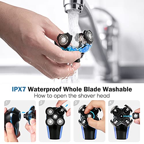 ATEEN Head Shaver, Wet & Dry Electric Razor for a Perfect Bald Look, 5D Float...