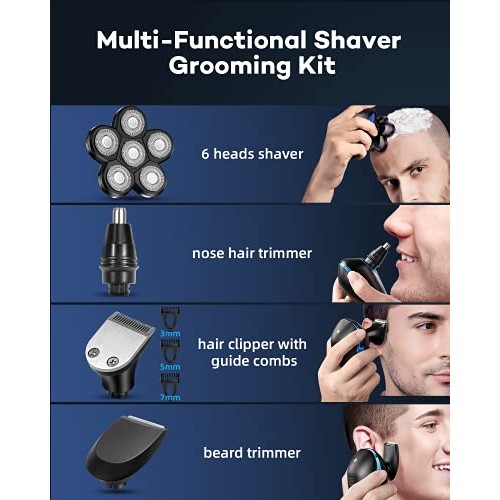 Head Shaver for Men Electric Razor Upgrade 6D Floating Electric Shaver 5 in 1...