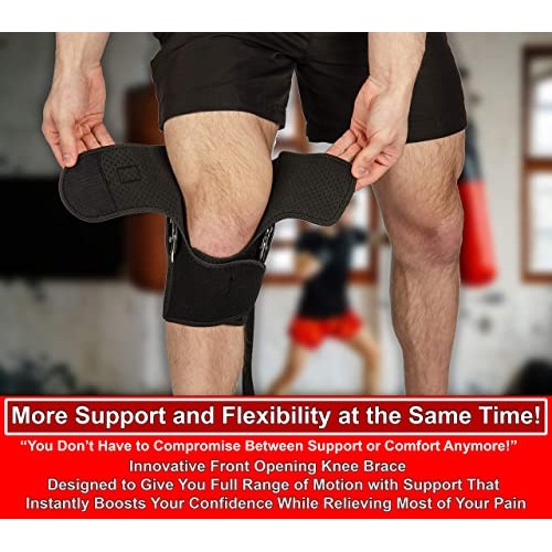 Hinged Knee Brace Support with Strap & Side Patella Stabilizers for Protectio...