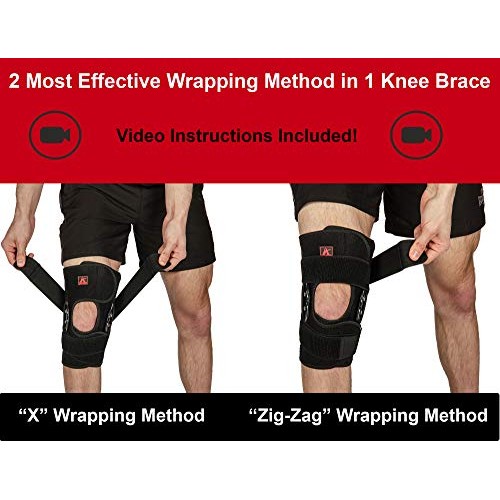 Hinged Knee Brace Support with Strap & Side Patella Stabilizers for Protectio...