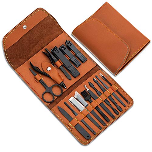 Gifts for Men/Women, Stainless Steel Manicure Set with PU leather case, Perso...