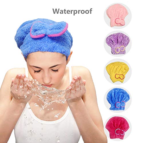 ATITOWEL Soft Cap Resistant Lined Shower Cap, Bath Towel Hat Hair, Quick Dryi...