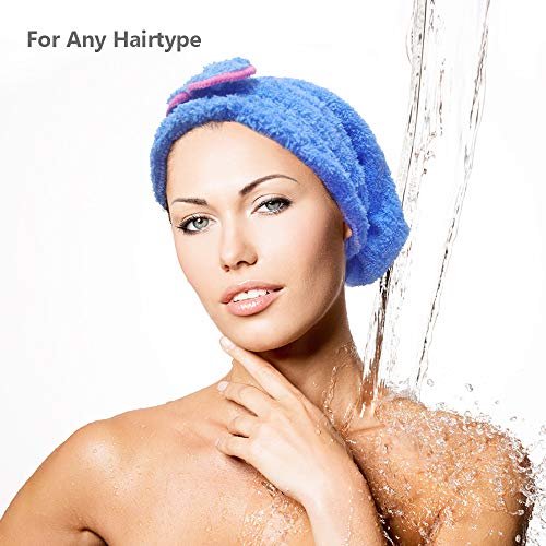 ATITOWEL Soft Cap Resistant Lined Shower Cap, Bath Towel Hat Hair, Quick Dryi...