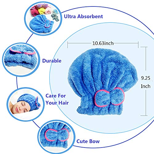 ATITOWEL Soft Cap Resistant Lined Shower Cap, Bath Towel Hat Hair, Quick Dryi...