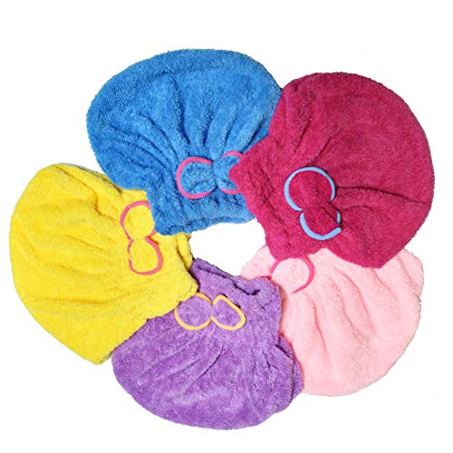 ATITOWEL Soft Cap Resistant Lined Shower Cap, Bath Towel Hat Hair, Quick Dryi...