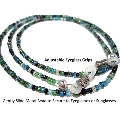ATLanyards - Eyeglass Chain for Women - Peacock Seed Bead Eyeglass Strap - Gl...