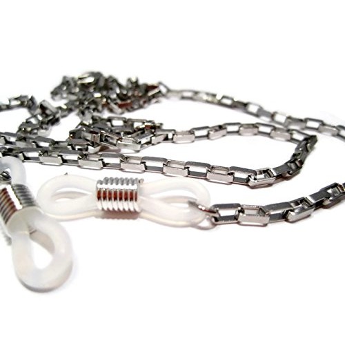 ATLanyards Rectangle Box Chain Eyeglass Holder - Stainless Steel Eyeglass Chain