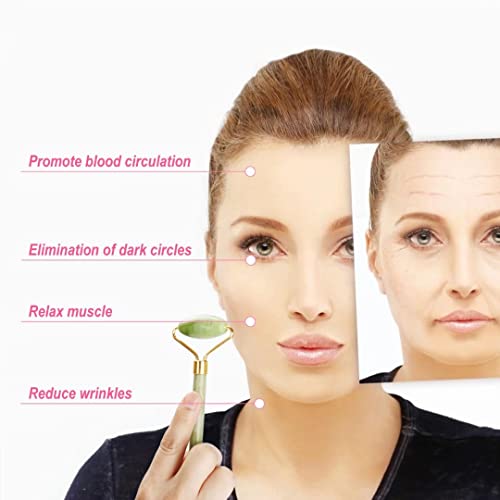 Jade Roller and Gua Sha Set Tool - Face Roller Skin Care - Guasha: 100% Real ...