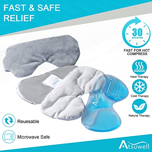 Atsuwell Eye Compress Moist Heat and Cold Therapy Sleep Eye Mask for Dry Eyes...