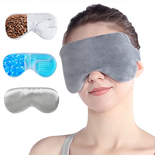 Atsuwell Eye Compress Moist Heat and Cold Therapy Sleep Eye Mask for Dry Eyes...