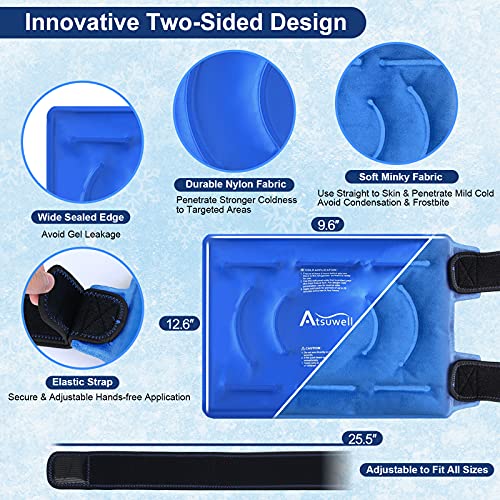 Atsuwell Ice Pack for Knee Injuries Reusable Gel Instant Cold Packs for Pain ...