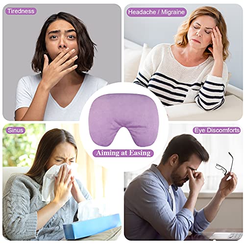 Atsuwell Warm Compress Sinus Mask for Dry Eyes and Sinuses Pressure Relief, F...