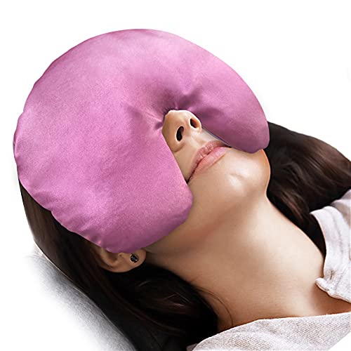 Atsuwell Warm Compress Sinus Mask for Dry Eyes and Sinuses Pressure Relief, F...