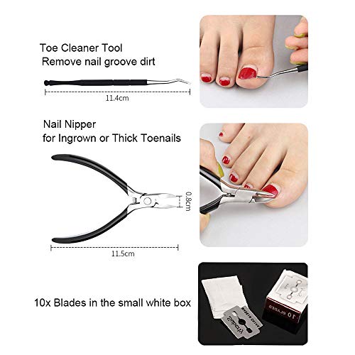 Foot Care Pedicure Callus Shaver Hard Skin Remover 10 Blades Ingrown Toenail ...