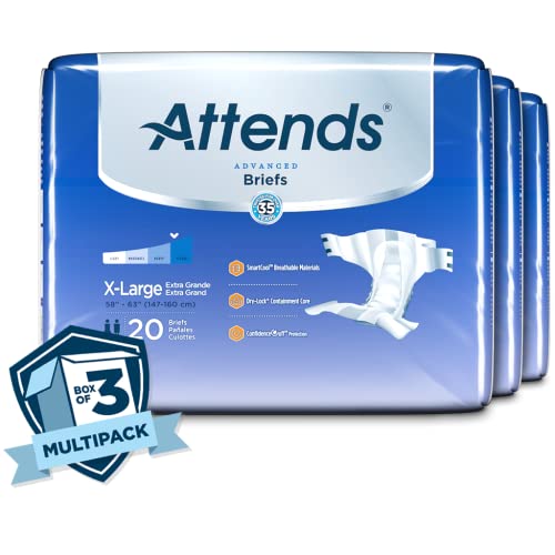 Attends Advanced Briefs with Advanced Dry-Lock Technology for Adult Incontine...