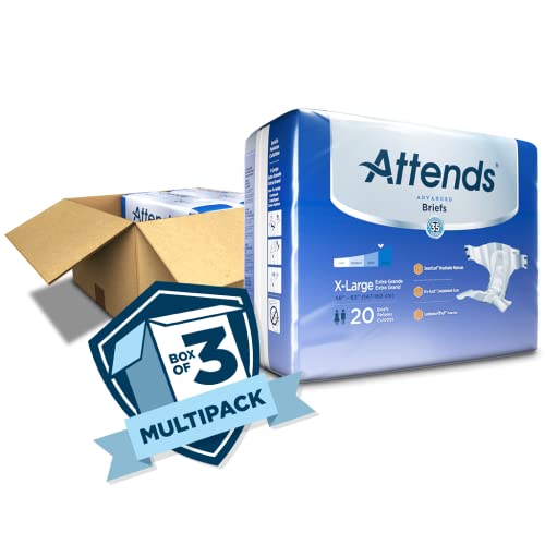 Attends Advanced Briefs with Advanced Dry-Lock Technology for Adult Incontine...