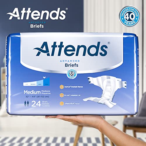 Attends Advanced Briefs with Advanced Dry-Lock Technology for Adult Incontine...