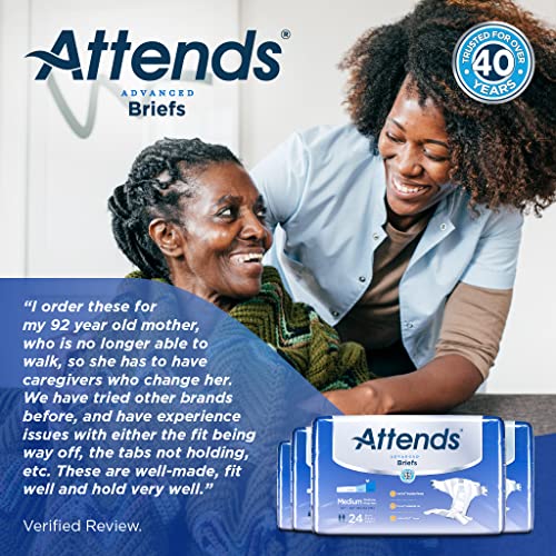 Attends Advanced Briefs with Advanced Dry-Lock Technology for Adult Incontine...