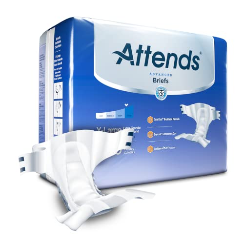 Attends Advanced Briefs with Advanced Dry-Lock Technology for Adult Incontine...