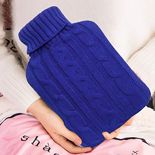 Attmu Rubber Hot Water Bottle with Cover Knitted, Transparent Hot Water Bag 2...