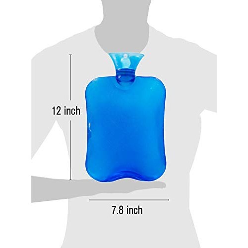 Attmu Rubber Hot Water Bottle with Cover Knitted, Transparent Hot Water Bag 2...