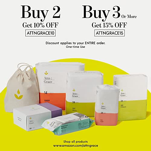 Attn: Grace Incontinence Moderate Pads for Women - 28-Pack - Moderate Urinary...