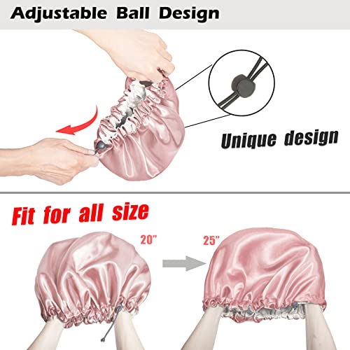 Auban Large Bonnet Sleep Cap Hair Wrap for Curl, Double Layer Satin Lined Bon...