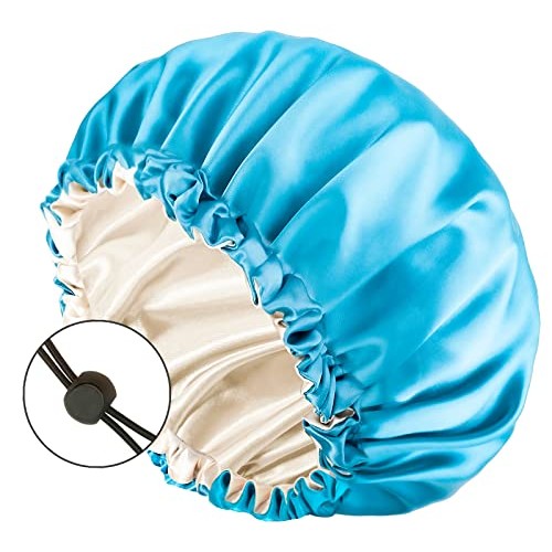 Auban Large Bonnet Sleep Cap Hair Wrap for Curl, Double Layer Satin Lined Bon...