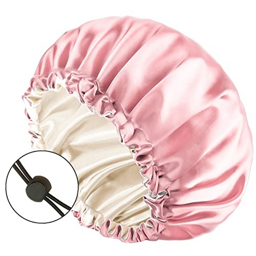 Auban Large Bonnet Sleep Cap Hair Wrap for Curl, Double Layer Satin Lined Bon...