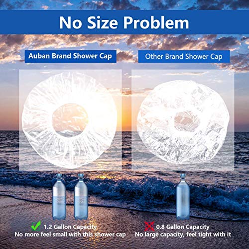 Auban Shower Cap Disposable, 100 PCS Bath Caps Large Thick Clear Plastic Elas...