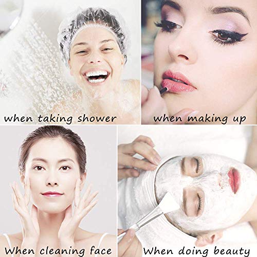 Auban Shower Cap Disposable, 50 PCS Bath Caps Larger Thick Clear Waterproof P...